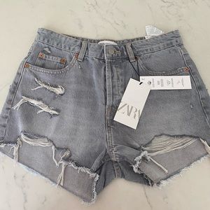 Grey-washed Zara jean shorts